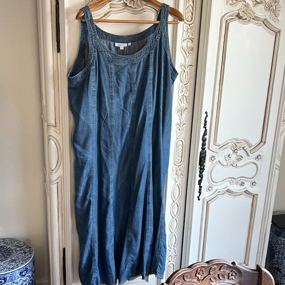 NWOT Chicoc's denim sleeveless maxi dress size 4 (which is an xl xxl) - Picture 1 of 3